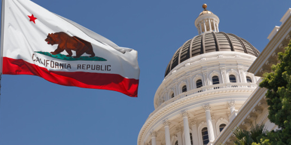 CA Flag and Capitol Dome Graphic