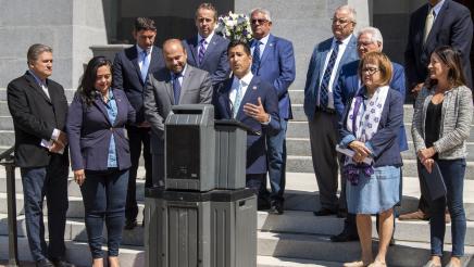 Asm. Robert Rivas speaks at Armenian Genocide Remembrance Day ceremony