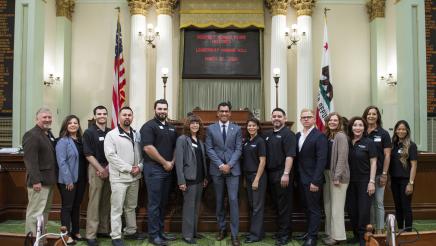 Assemblymember Rivas with Morgan Hill Leadership on Assembly Floor