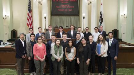 Assemblymember Rivas with Standford's Public Policy Students on the Assembly Floor